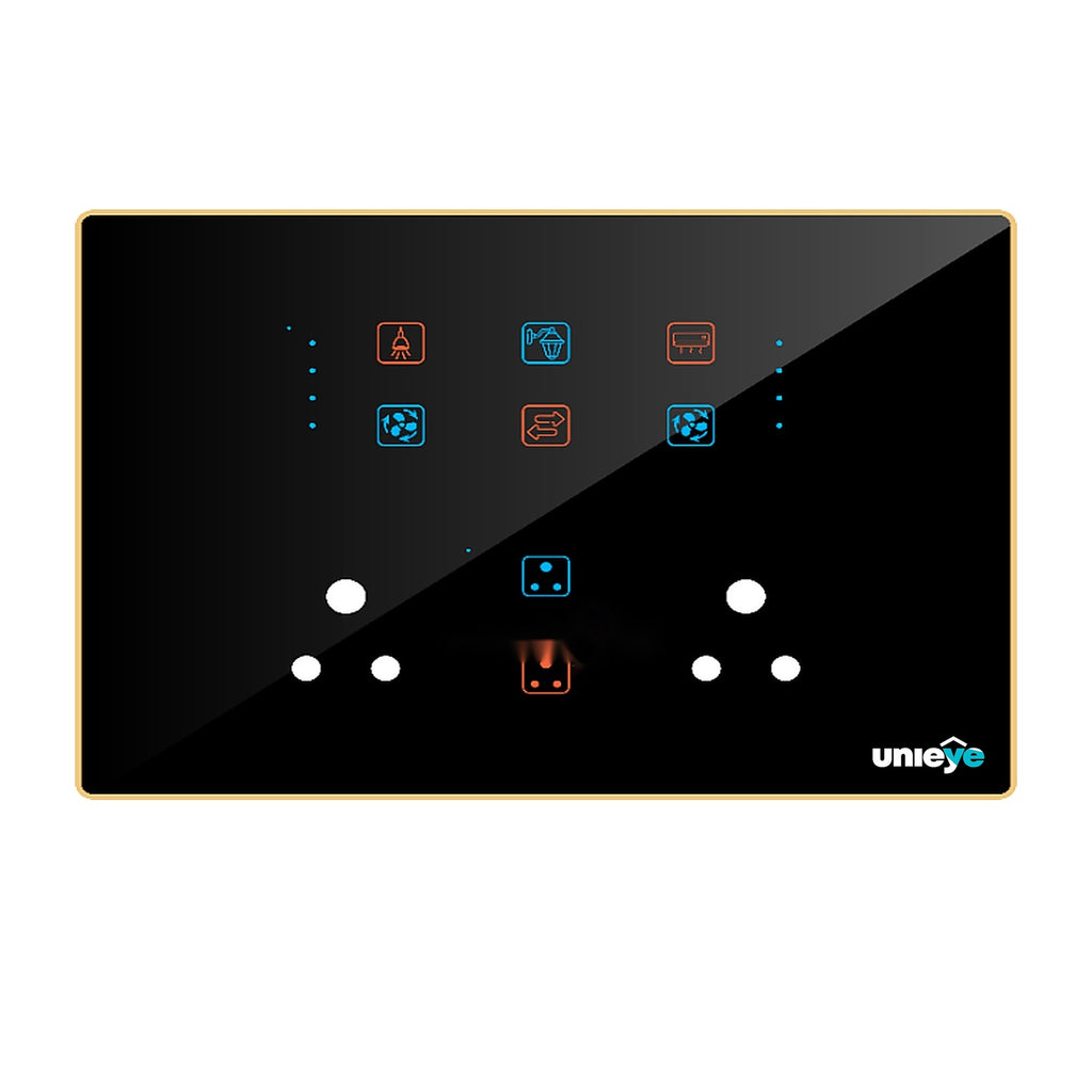 Edge Color Touch – 6 Switch 2 Fan 2 Socket (6A) – 12 Module